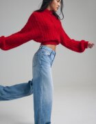 Stradivarius D91 Blugi Largi Cu Talie Joasă Albastru Deschis 40