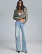 Stradivarius D91 Blugi Largi Cu Talie Joasă Efect Prespălat Denim Albastru Mediu Deschis 34