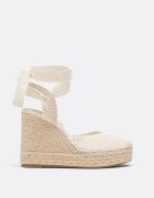 Stradivarius Espadrile Cu Platformă Și Șireturi Crem 38