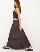 Stradivarius Fustă Midi Boho Maro S