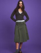 Stradivarius Fustă Midi Utility Cu Buzunare Kaki Xs