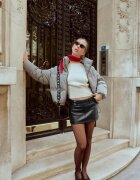 Stradivarius Fustă Mini Din Imitație De Piele Cu Talie Tip Ciocan Negru 40