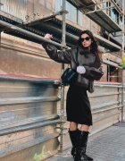 Stradivarius Geacă Biker Dublă Față Din Imitație De Piele Gri Marengo Xl