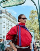 Stradivarius Geacă Bufantă Din Material Tehnic Roșu M