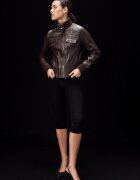 Stradivarius Geacă De Piele Combinată Cu Rib Maro M