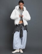 Stradivarius Geacă Matlasată De Bază Cu Glugă Ecru Xl