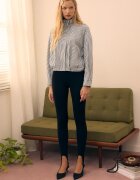 Stradivarius Geacă Oversize Cu Imprimeu Carouri Negru L