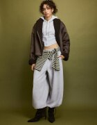Stradivarius Geacă Reversibilă Cu Guler Șal Și Imitație De Piele De Căprioară 0-457 L