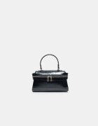 Stradivarius Geantă Bandulieră Mini Cu Presaj Piele De Crocodil Negru Os