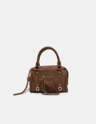 Stradivarius Geantă Bowling Crossbody Cu Fermoar Maro Os
