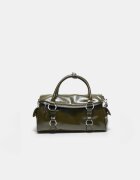 Stradivarius Geantă Bowling Cu Fermoar Verde Închis Os
