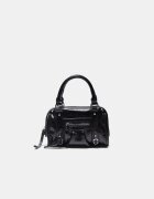 Stradivarius Geantă Crossbody Bowling Imitație De Piele Negru Os