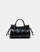 Stradivarius Geantă Crossbody City Cu Noduri Negru Os