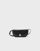 Stradivarius Geantă Crossbody Cu Închidere Semisferică Negru Os