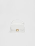 Stradivarius Geantă Crossbody Cu Mâner Dublu Alb Os