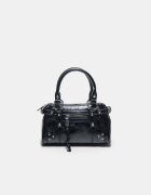Stradivarius Geantă Crossbody Cu Ținte Negru Os