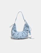 Stradivarius Geantă Crossbody Din Țesătură Încrețită Azuriu Os