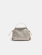 Stradivarius Geantă Crossbody Mică Cu Fronseu Ecru Os