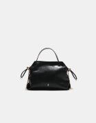 Stradivarius Geantă Crossbody Mică Cu Încrețituri Negru Os