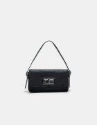Stradivarius Geantă De Umăr Cu Închidere Metal Negru Os