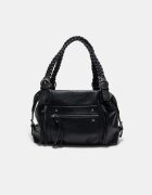 Stradivarius Geantă De Umăr Cu Mâner Împletit Negru Os
