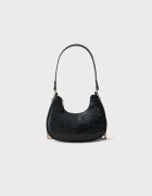 Stradivarius Geantă De Umăr Semi-Lună Negru Os