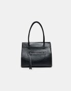 Stradivarius Geantă Shopper Cu Buzunar Negru Os