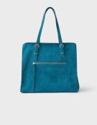 Stradivarius Geantă Shopper Cu Fermoare Petrol Os