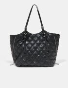 Stradivarius Geantă Shopper Matlasată Imitație De Piele Negru Os