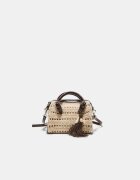 Stradivarius Geantă Tote Rotundă Din Croșetat Ecru Os