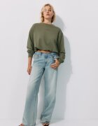 Stradivarius Hanorac Cropped Cu Volum Kaki Xl