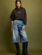 Stradivarius Hanorac Oversize Cu Grafică Maro M