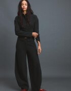 Stradivarius Jachetă Din Tricot Cu Guler Cu Bandă Gri Închis L