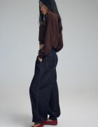 Stradivarius Jeans Balloon Fit Efect Prespălat Denim Descleiat 32