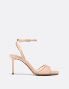 Stradivarius Largi. Sandale Cu Toc Cu Efect Satinat Bej 39