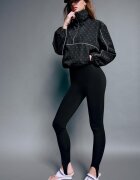 Stradivarius Leggings Cu Talie Înaltă Și Detaliu Fuseau Negru S
