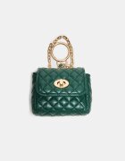 Stradivarius Mini Geantă Charm Matlasată Verde Închis Os