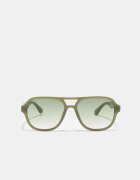 Stradivarius Ochelari Cu Dublă Punte Verde Închis Os