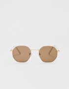 Stradivarius Ochelari Metalici Hexagonali Maro Os
