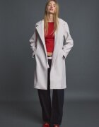 Stradivarius Palton Basic Moale La Atingere Ecru S