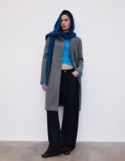 Stradivarius Palton Basic Moale La Atingere Gri Marengo Xs