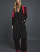Stradivarius Palton Drept Din Stofă Negru S