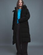 Stradivarius Palton Matlasat Cu Curea Negru L