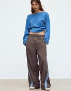 Stradivarius Pantalon Tehnic Din Polar Albastru Marin L