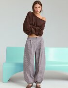 Stradivarius Pantaloni Balloon Fit Cu Imprimeu În Carouri Albastru M