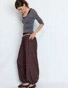 Stradivarius Pantaloni Balloon Fit În Carouri Ocru Xl