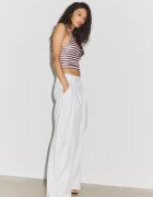 Stradivarius Pantaloni Barrel Din Bumbac 100% Alb 34