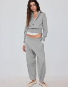 Stradivarius Pantaloni Barrel Din Tricot Gris Amestec M