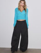 Stradivarius Pantaloni Barrel Serj Negru 38