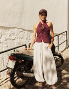 Stradivarius Pantaloni Bufant Fluizi Ecru S